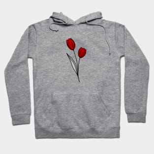 red and black flower Hoodie